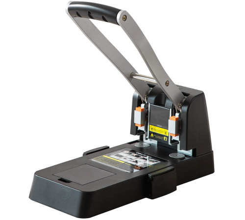 Дырокол DELI "E0150", до 150 листов, металлический корпус, черный