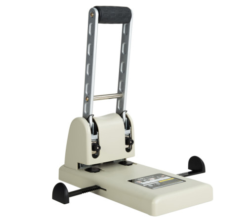 Дырокол DELI "HD100", до 100 листов, металлический корпус, серый