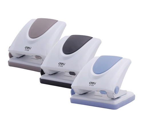 Дырокол DELI "PRO", до 20 листов, металлический корпус