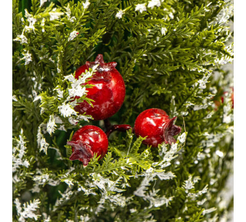 Елочка декоративная "Silversage" с изморозью и ягодами боярышника, 45см.