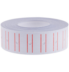 Этикет-ценник, OfficeSpace, 21х12мм, белый с красной полосой, 1000 штук в руллоне