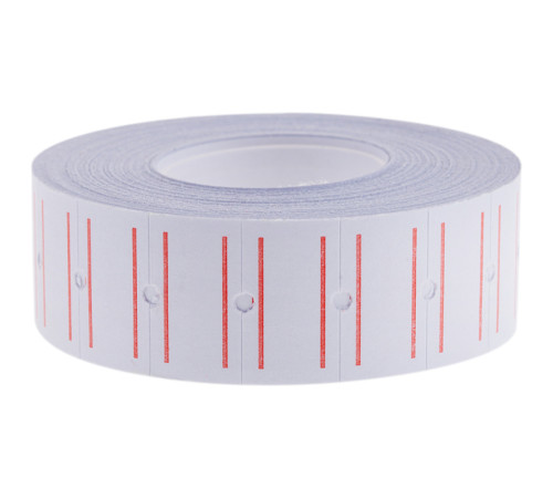 Этикет-ценник, OfficeSpace, 21х12мм, белый с красной полосой, 1000 штук в руллоне