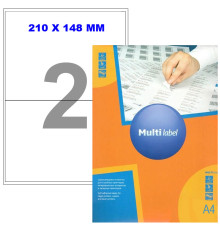 Этикетки самоклеящиеся Multilabel, А4, 210 х 148 мм., 2 шт/лист, 100 л.
