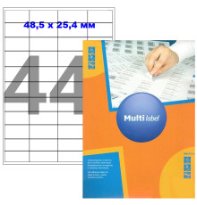 Этикетки самоклеящиеся Multilabel, А4, 48,5 х 25,4 мм., 44 шт/лист, 100 л.