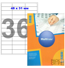 Этикетки самоклеящиеся Multilabel, А4, 48 х 31 мм., 36 шт/лист, 100 л.