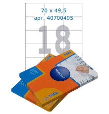 Этикетки самоклеящиеся Multilabel, А4, 70 х 49,5 мм., 18 шт/лист, 100 л.