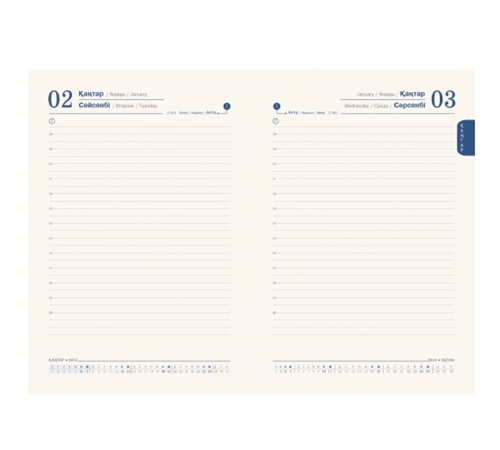 Ежедневник датированный "SILVANO" А5, 352 страницы, синий, серебряный срез