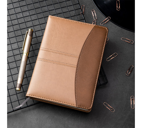 Ежедневник недатированный Deli, 32К 180х130 мм, 160 листов, кожзам, коричневый