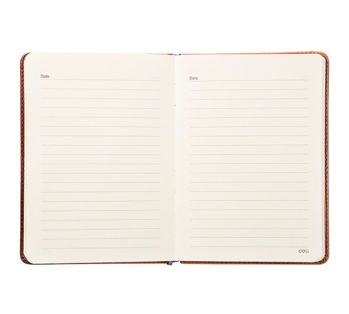 Ежедневник недатированный Deli, 32К 180х130 мм, 160 листов, кожзам, коричневый