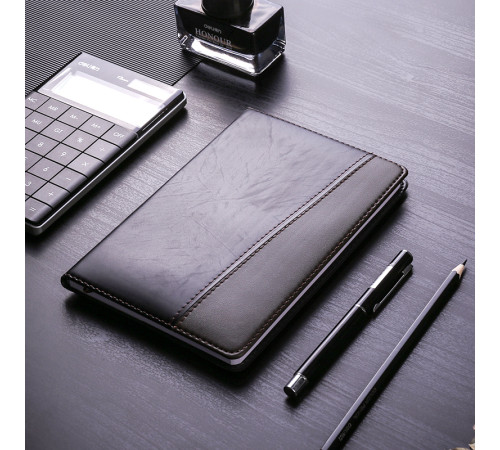 Ежедневник недатированный Deli, 32К 190х130 мм, 120 листов, кожзам, черный