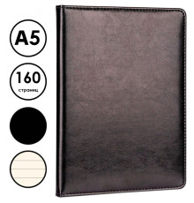 Ежедневник недатированный Deli А5, 160 страниц, кожзам, черный