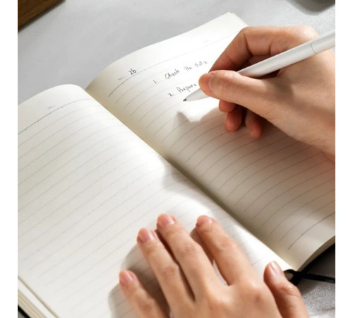 Ежедневник недатированный Deli А5, 192 страниц, мягкая обложка, серый