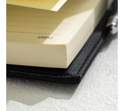 Ежедневник недатированный Deli А5, 240 страниц, 80 г/кв.м., черный