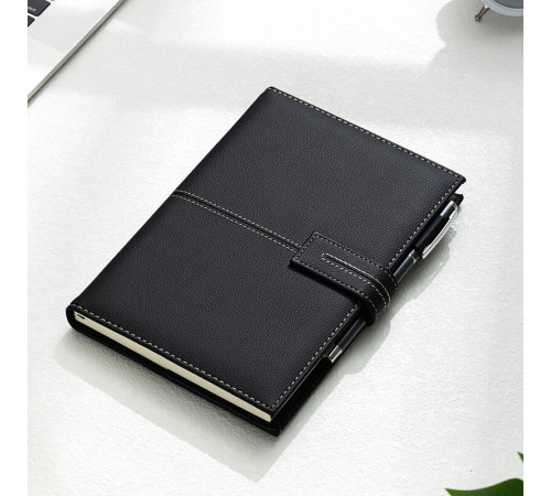 Ежедневник недатированный Deli А5, 240 страниц, 80 г/кв.м., в клетку, черный