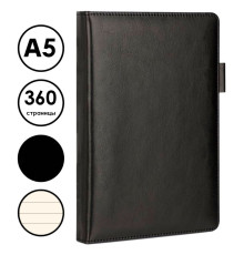 Ежедневник недатированный Deli А5, 360 страниц, кожзам,  черный