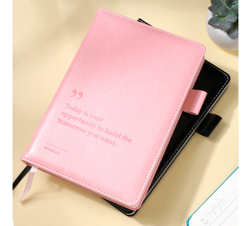 Ежедневник недатированный Deli "N012" А5, 144 страницы, кожзам, розовый