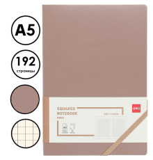 Ежедневник недатированный Deli "Trouvaille" А5, 192 страницы, мягкая обложка, на резинке, коричневый