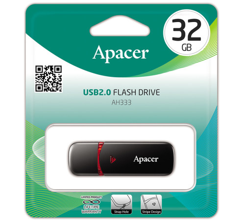 Флеш-память USB Apacer 32GB 3.1 AH333, черная