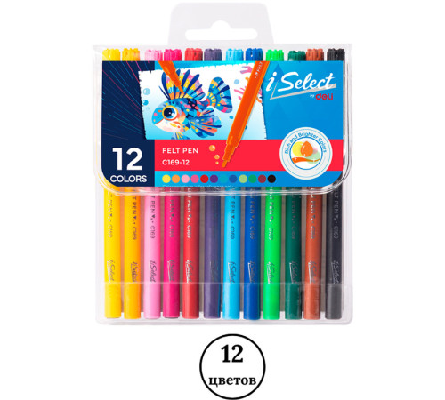 Фломастеры Deli " i Select", 12 цветов, PVC упаковка, европодвес