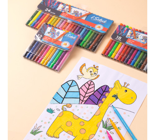 Фломастеры Deli " i Select", 12 цветов, PVC упаковка, европодвес