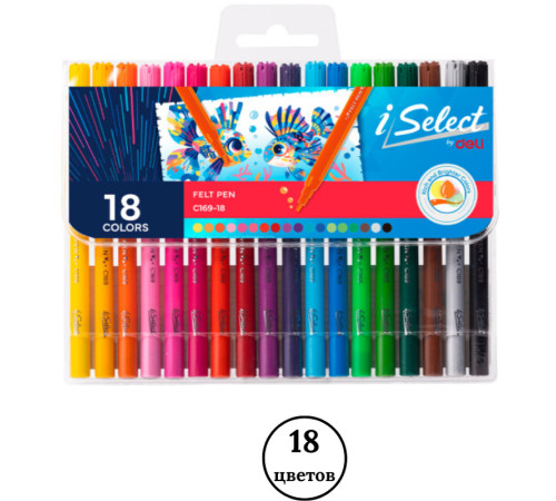 Фломастеры Deli " i Select", 18 цветов, PVC упаковка, европодвес
