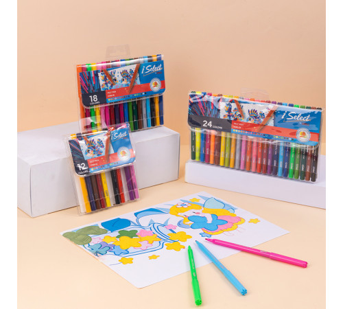 Фломастеры Deli " i Select", 24 цвета, PVC упаковка, европодвес