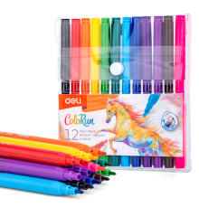 Фломастеры Deli  "ColoRun", 12 цветов