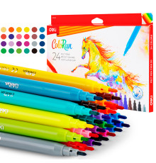 Фломастеры Deli "ColoRun", 24 цвета, картон