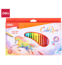 Фломастеры Deli "ColoRun", 24 цвета, картон