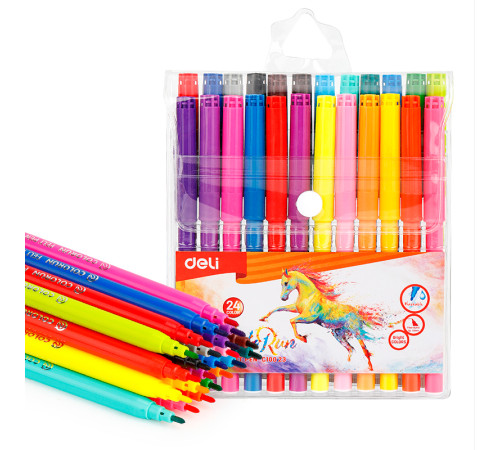 Фломастеры Deli "ColoRun", 24 цвета