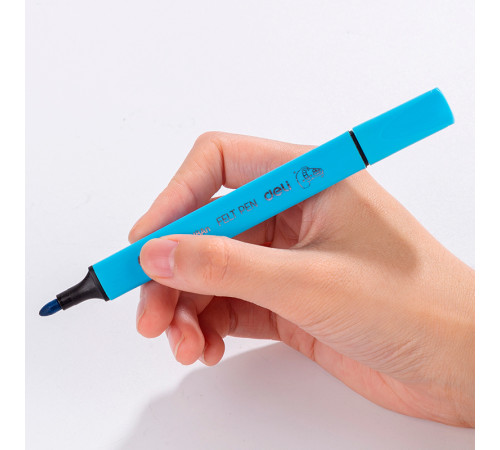 Фломастеры Deli "Larva", 24 цвета, трехгранный корпус, пластиковая упаковка