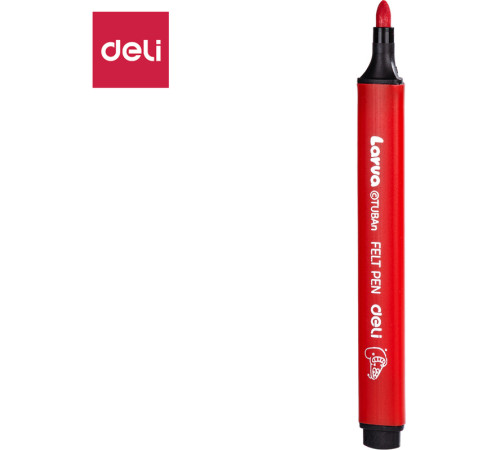 Фломастеры Deli "Larva", 24 цвета, трехгранный корпус, пластиковая упаковка