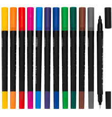 Фломастеры для скетчинга ЗХК  "Я-Художник", двусторонние, 12 цветов