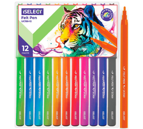 Фломастеры "i Select", 12 цветов, PVC упаковка, европодвес