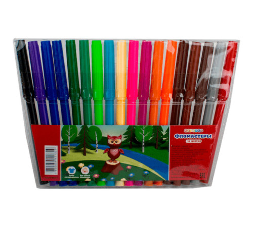 Фломастеры ЗХК  "Цветик", 18 цветов