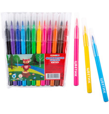 Фломастеры ЗХК  "Цветик", кисточки, 12 цветов