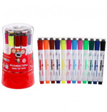 Фломастеры ЗХК  "Цветик", со штампом, 12 цветов, пластиковый пенал