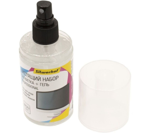 Гель чистящий для экранов Silwerhof, 200мл + салфетка из микрофибры 12х12 см