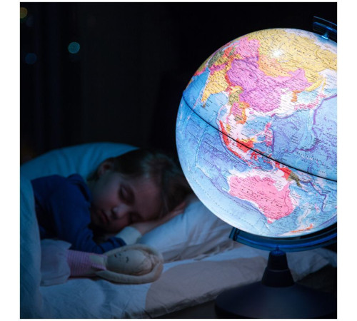 Глобус физико-политический Globen, 21 см, c подсветкой на круглой подставке