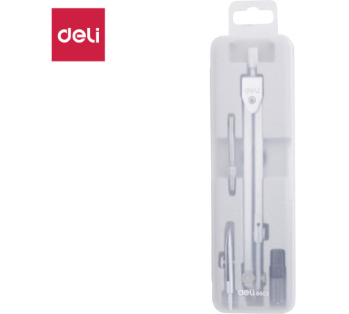 Готовальня Deli, 4 предмета в футляре