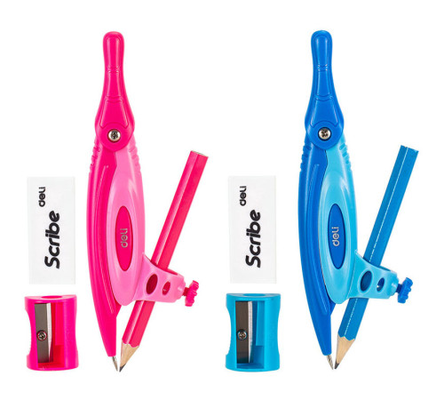 Готовальня Deli "Peoneer", 8 предметов, 128х221х17 мм, европодвес