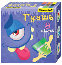 Гуашь Silwerhof "Монстрики", 9 цветов, 20 мл, картон