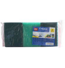 Губка для мытья посуды OfficeClean "Maxi", 3 штуки