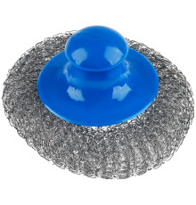 Губка металлическая OfficeClean для мытья посуды, с пластиковой ручкой, сетчатая, 9*6см., 1 штука