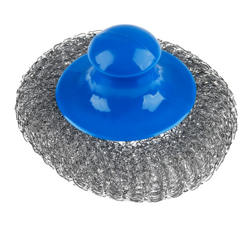 Губка металлическая OfficeClean для мытья посуды, с пластиковой ручкой, сетчатая, 9*6см., 1 штука