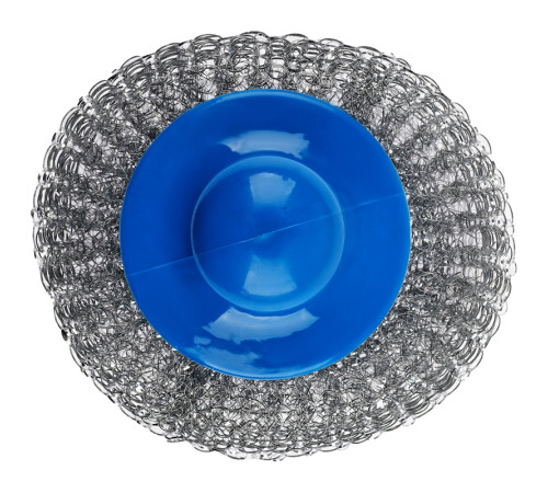 Губка металлическая OfficeClean для мытья посуды, с пластиковой ручкой, сетчатая, 9*6см., 1 штука