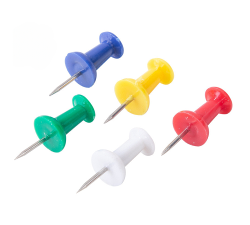 Гвоздики для доски DELI, цветные, 100 штук в пластиковой коробочке