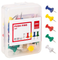 Гвоздики для доски DELI, цветные, 35 штук в пластиковой коробочке