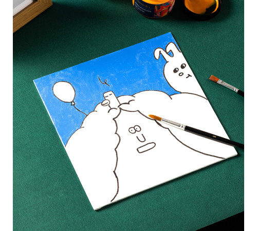 Холст акварельный на картоне DELI "Finenolo", 20х20 см, хлопок