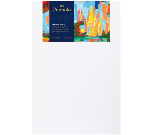 Холст на картоне DELI "Finenolo", 20х30 см, 280 г/м2, мелкое зерно, хлопок